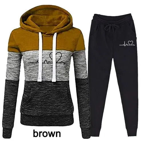 Casual Trackskuit Women Two Piece Set Suit Female Hoodies cj