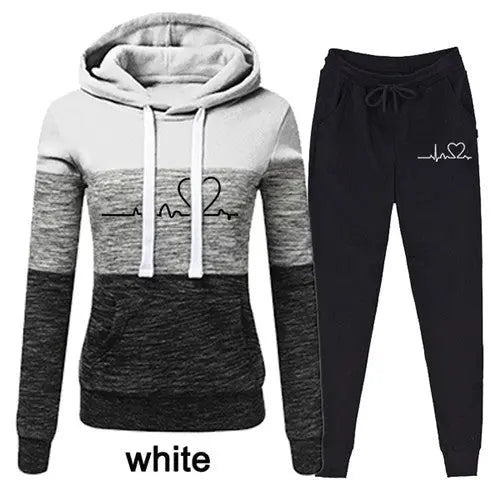 Casual Trackskuit Women Two Piece Set Suit Female Hoodies cj