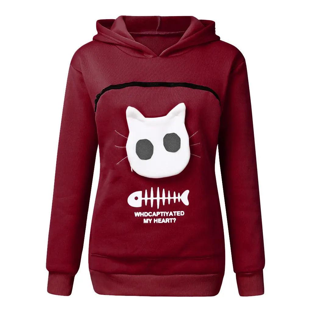 Cat print hoodie cj