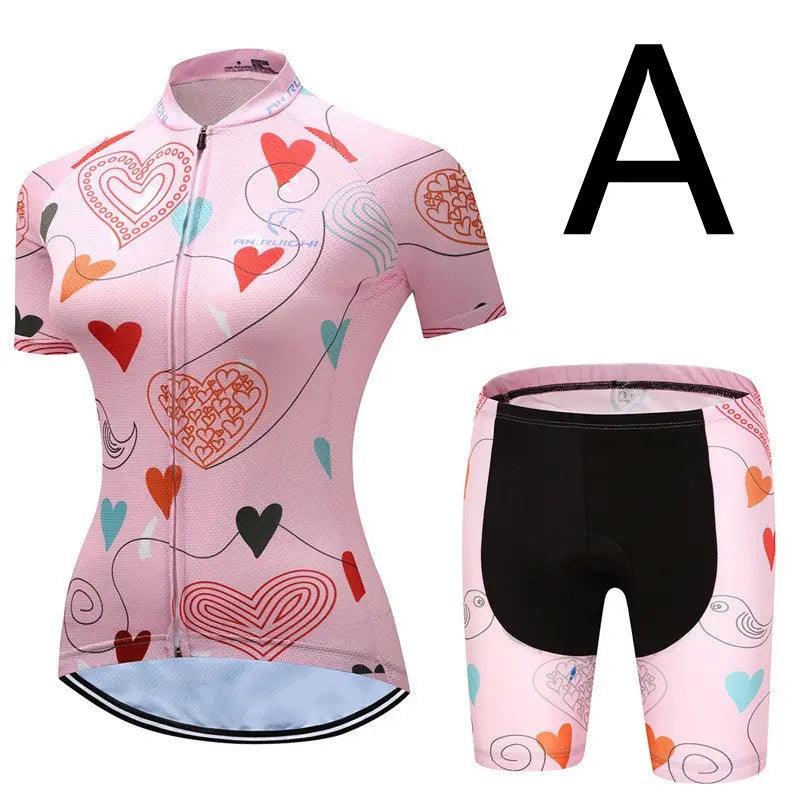 Children's Jersey, Girl Suit, Summer, Sports, Jersey, Mountain Bike, Bicycle Clothing Kit cj