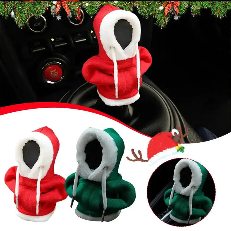 Christmas Hoodie Car Gearshift Cover Christmas Decor Gearshift Hoodie Car Gearshift Knob Cover Manual Handle Gear Change Lever Cover cj