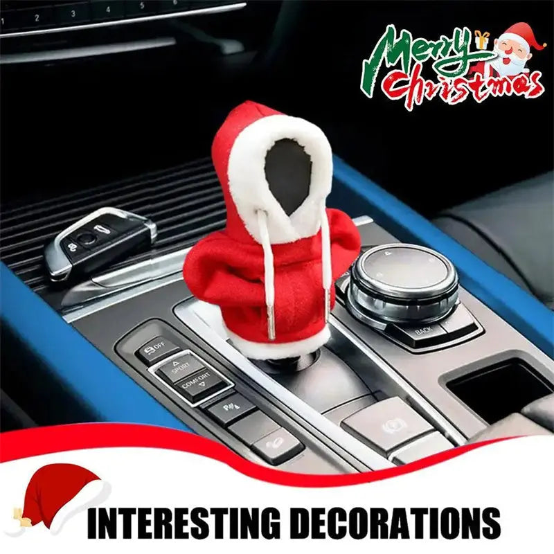 Christmas Hoodie Car Gearshift Cover Christmas Decor Gearshift Hoodie Car Gearshift Knob Cover Manual Handle Gear Change Lever Cover cj