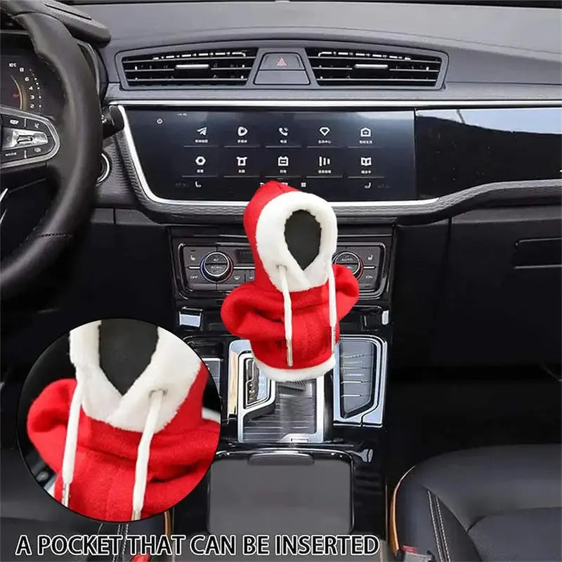 Christmas Hoodie Car Gearshift Cover Christmas Decor Gearshift Hoodie Car Gearshift Knob Cover Manual Handle Gear Change Lever Cover cj