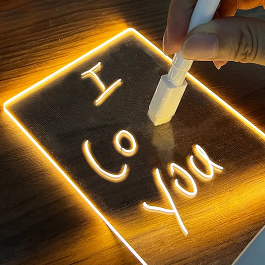 Creative Note Board Creative Led Night Light USB Message Board Holiday Light With Pen Gift For Children Girlfriend Decoration Night Lamp cj