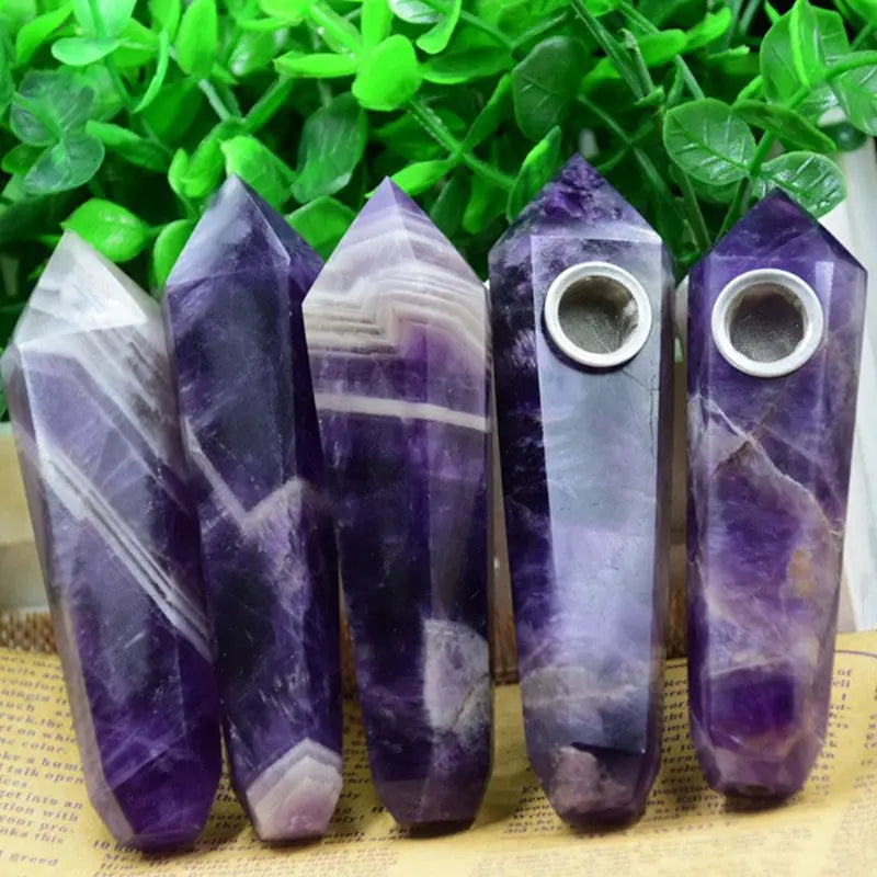 Crystal Smoking Pipe Fantasy Purple Pipe cj