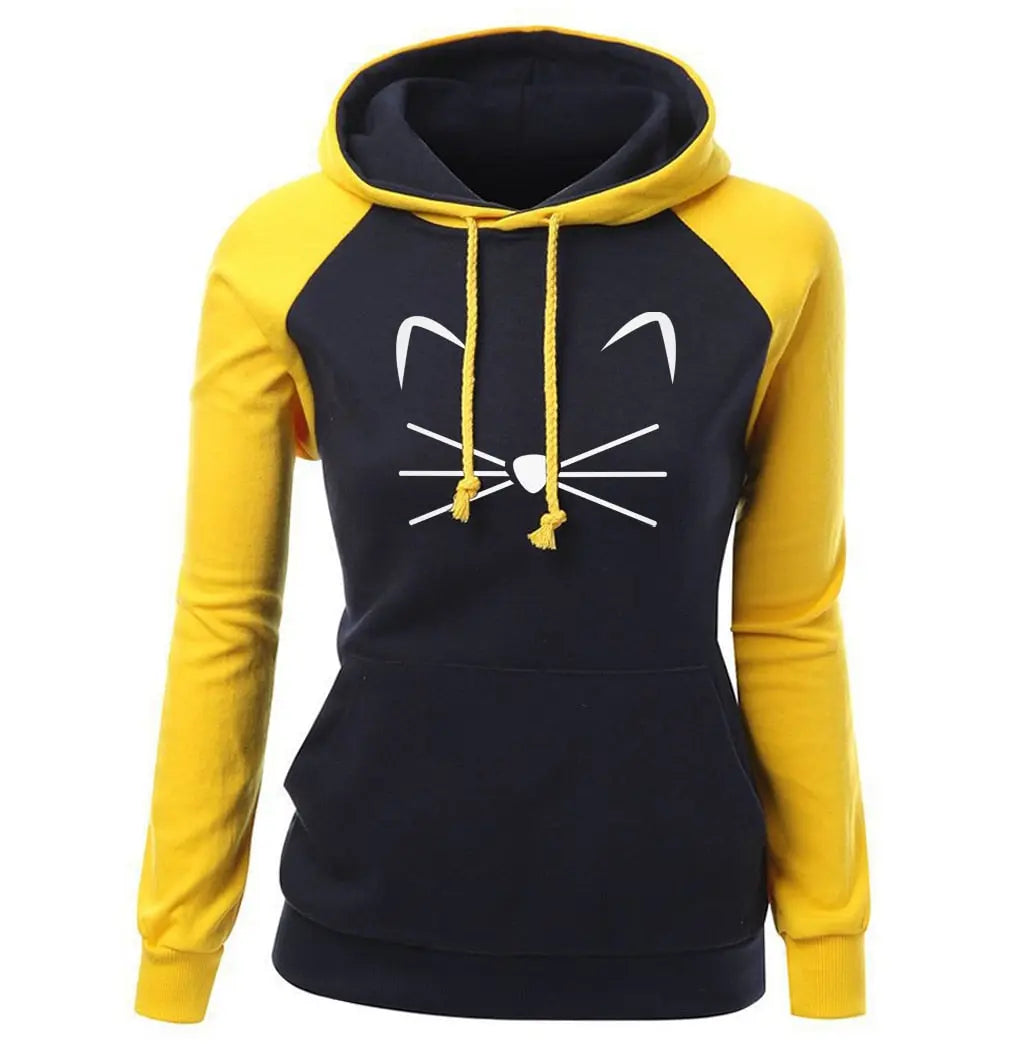 Cute Cat Woman Hoodies Sweater cj