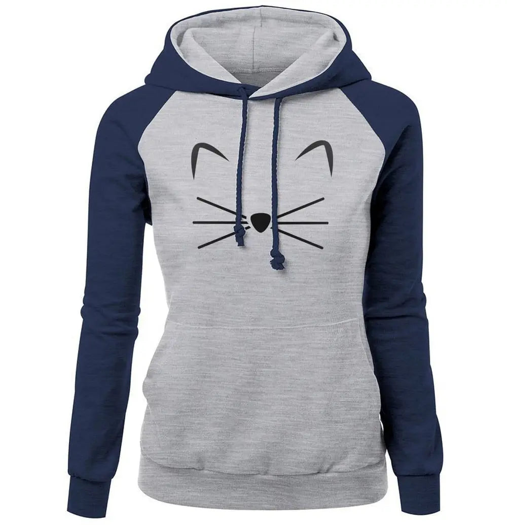 Cute Cat Woman Hoodies Sweater cj