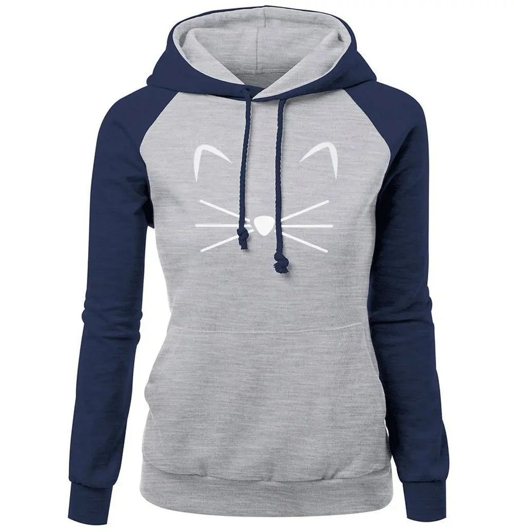 Cute Cat Woman Hoodies Sweater cj