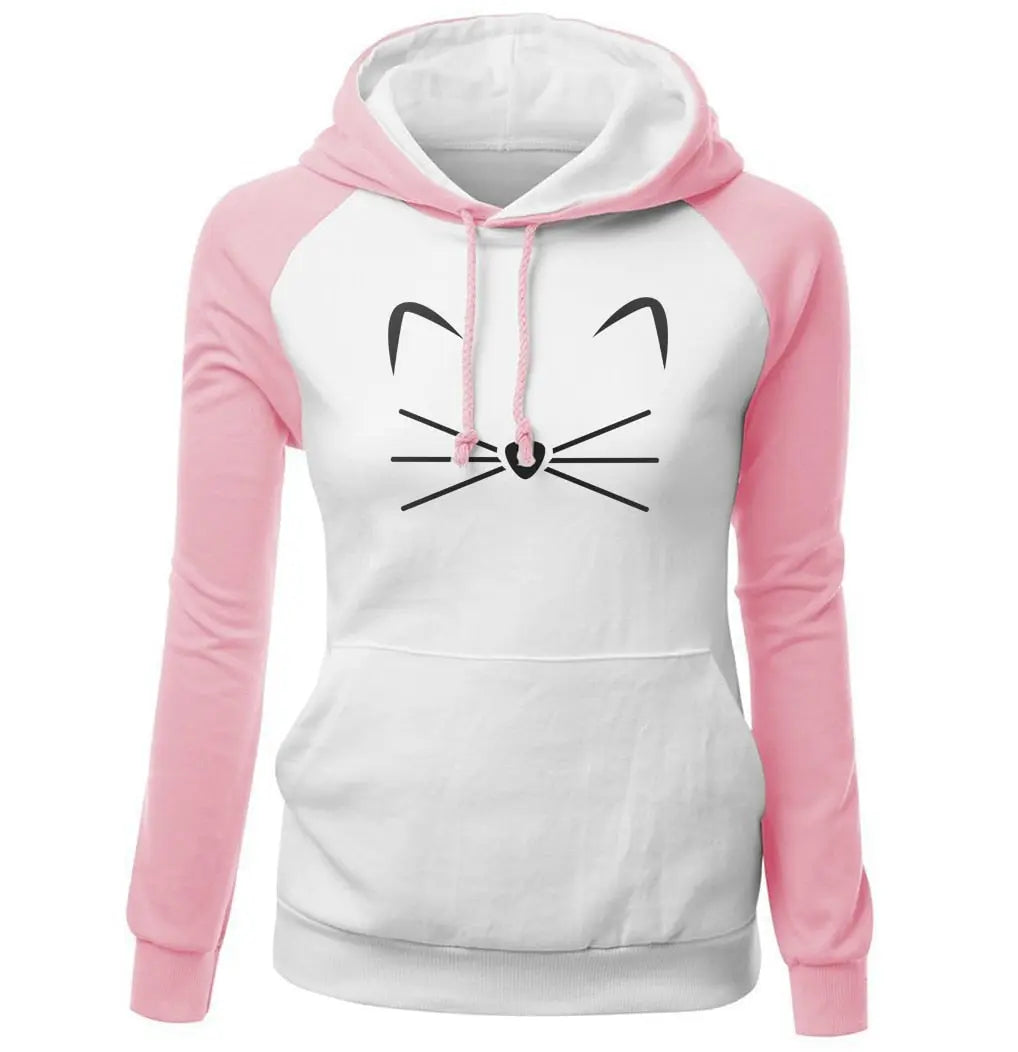 Cute Cat Woman Hoodies Sweater cj