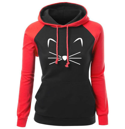 Cute Cat Woman Hoodies Sweater cj