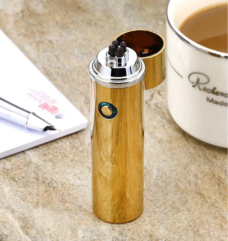 Electric Double Pulse Lighter Pipe USB Lighter Smokeless Windproof Cigarette Cigar Lighters cj