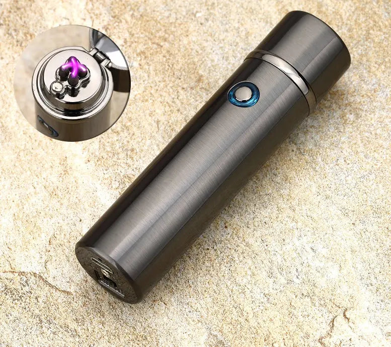 Electric Double Pulse Lighter Pipe USB Lighter Smokeless Windproof Cigarette Cigar Lighters cj