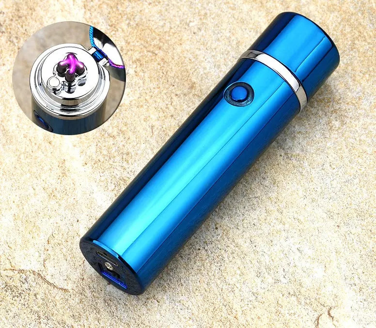 Electric Double Pulse Lighter Pipe USB Lighter Smokeless Windproof Cigarette Cigar Lighters cj