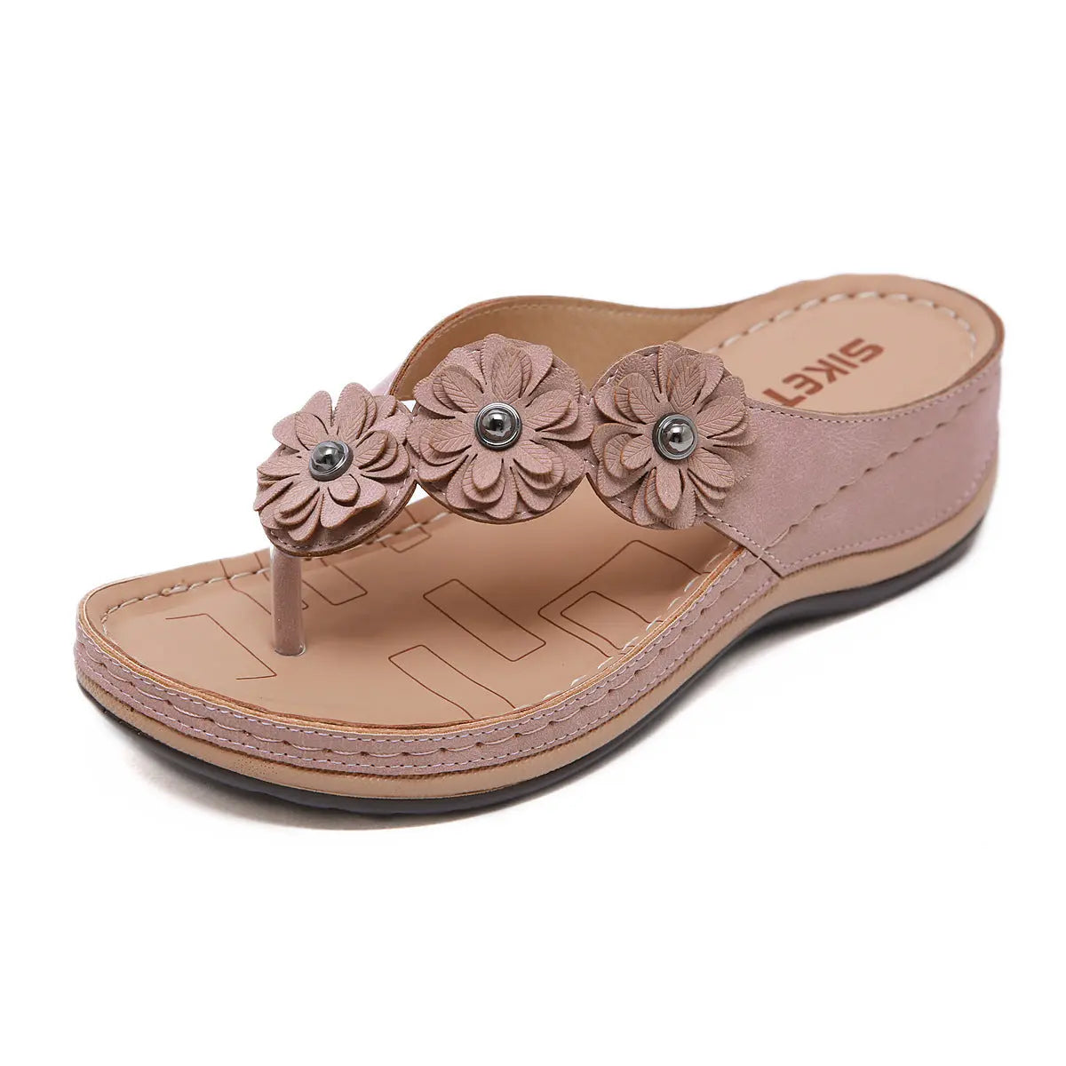 Flowers Sandals Women Retro Style Wedges Shoes Outdoor Beach Shoes Summer cj