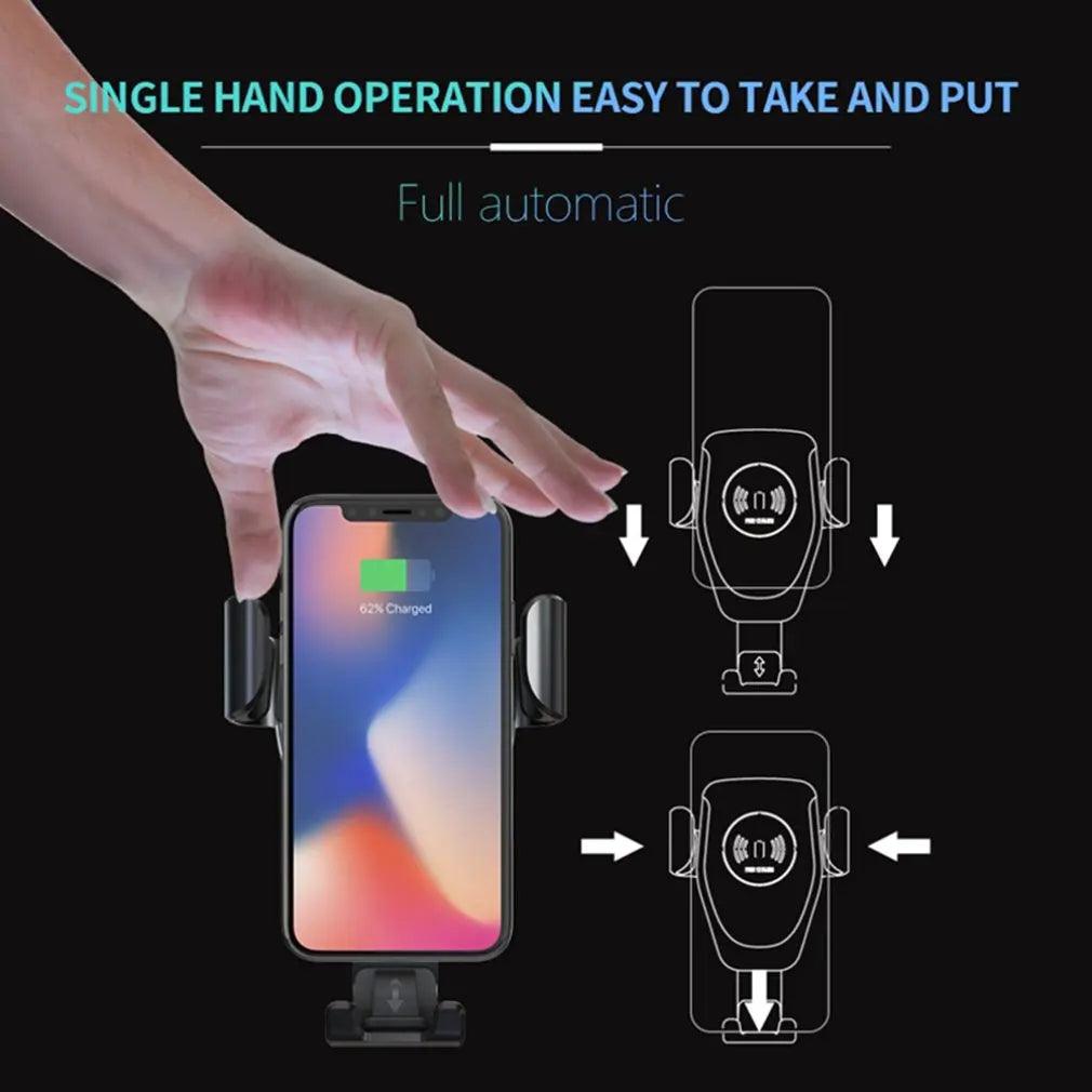 Gravity Qi Wireless Car Charger Mount 10W Fast Charge Car Br cj