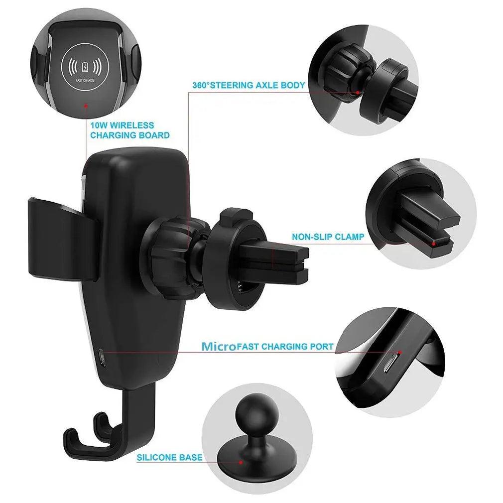 Gravity Qi Wireless Car Charger Mount 10W Fast Charge Car Br cj