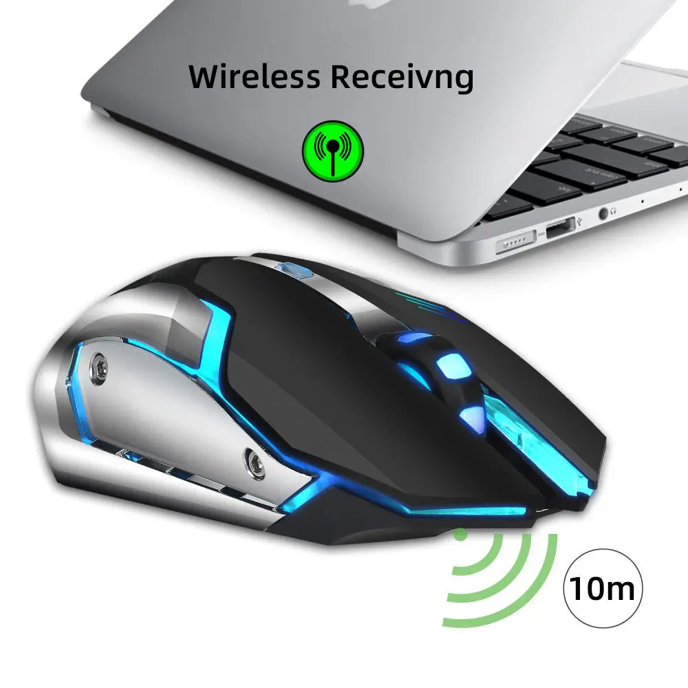 HXSJ new wireless mouse 2.4GPI gaming mouse glowing mouse cj