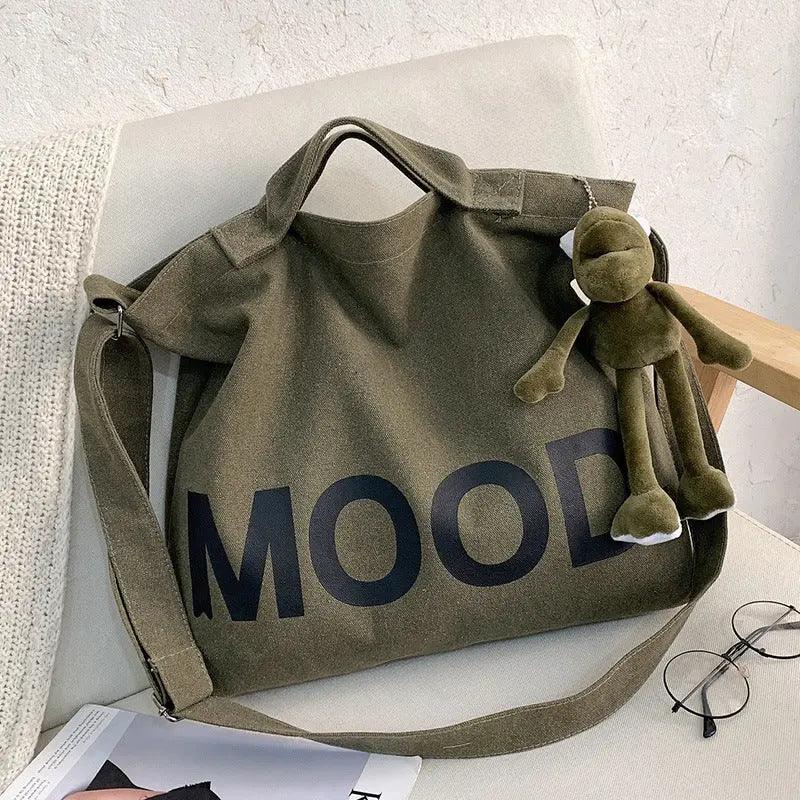 Hand Bag Letter Solid Print Canvas Package cj