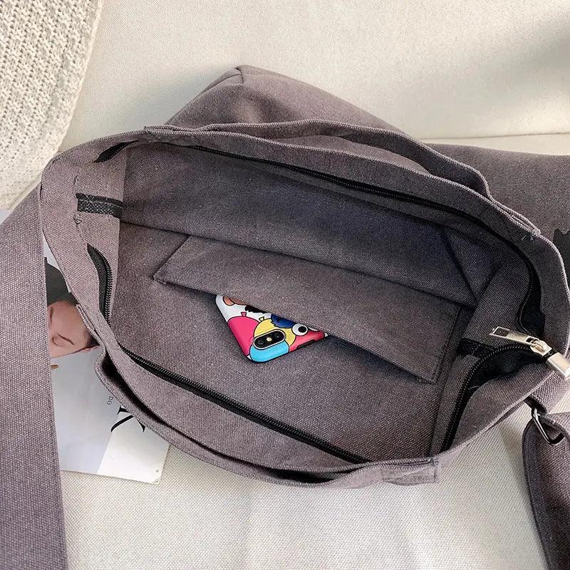 Hand Bag Letter Solid Print Canvas Package cj
