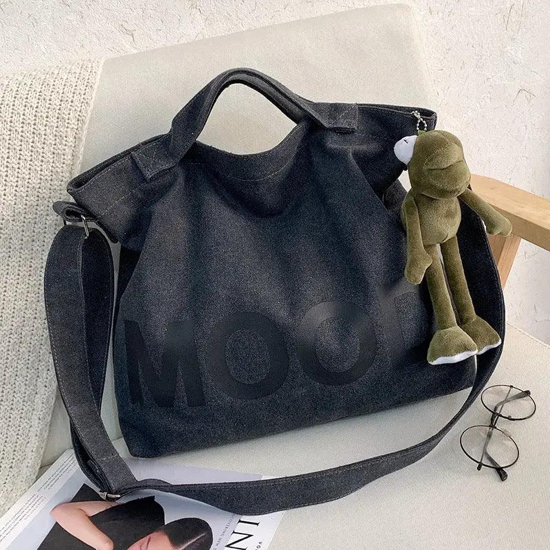 Hand Bag Letter Solid Print Canvas Package cj