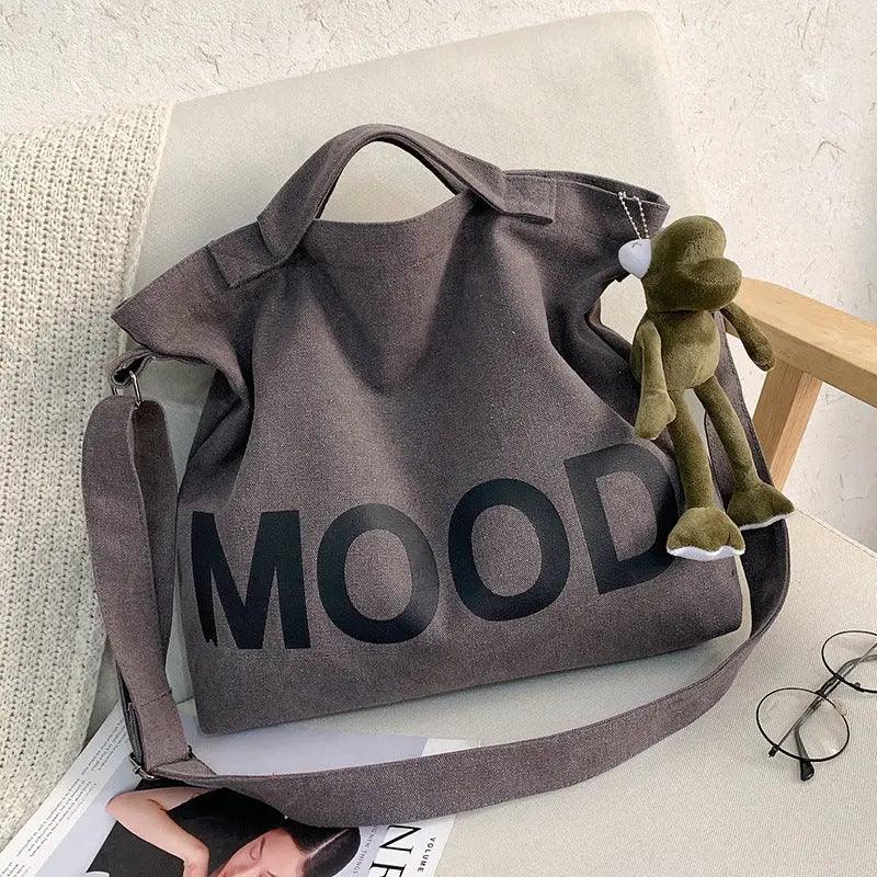 Hand Bag Letter Solid Print Canvas Package cj