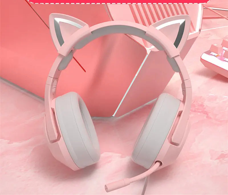 Head-mounted Gaming Gaming Cute Girls Wired Computer Headset cj