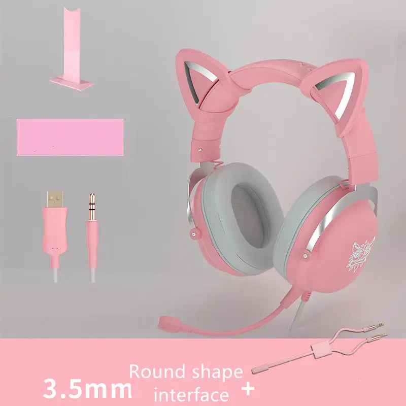 Head-mounted Gaming Gaming Cute Girls Wired Computer Headset cj