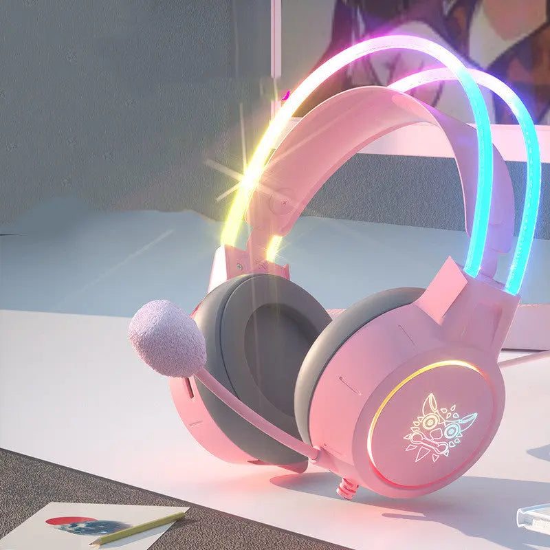 Headset Fashion Light-emitting Wired Gaming Headset cj