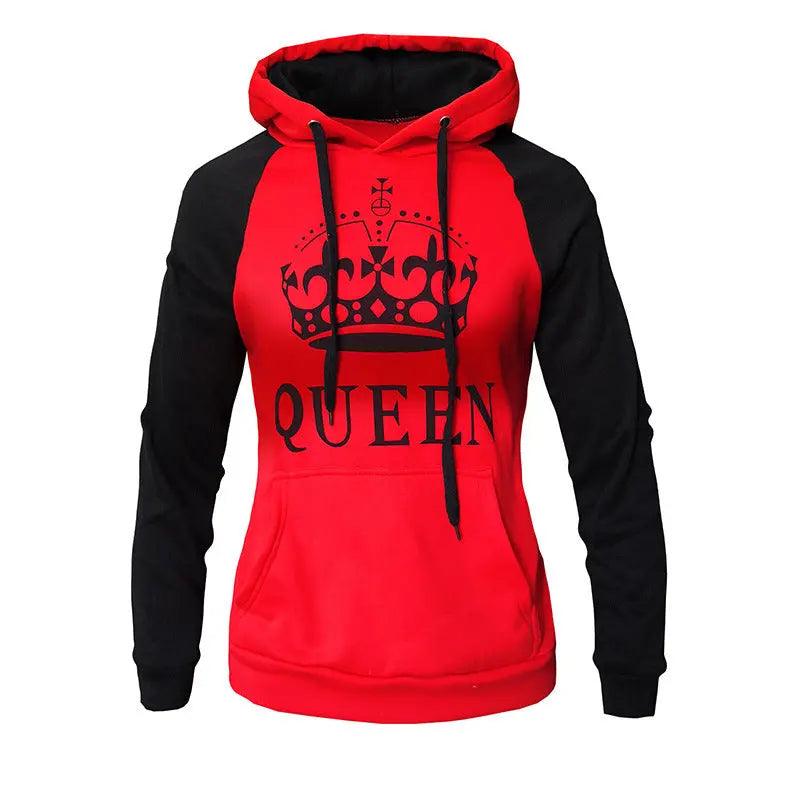 Hooded Pullover Color Matching Couple Sweater Casual cj