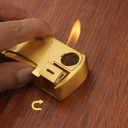 Integrated Pipe Oblique Fire Inflatable Lighter Can Smoke Silk cj