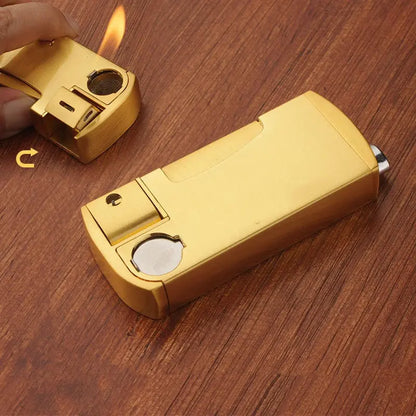 Integrated Pipe Oblique Fire Inflatable Lighter Can Smoke Silk cj