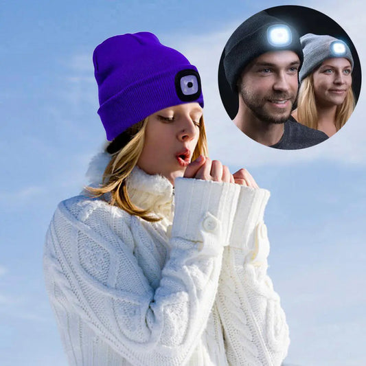 LED Knit Hat Button Cell Type Knitted Hat With Light Glowing Shop with Vanny