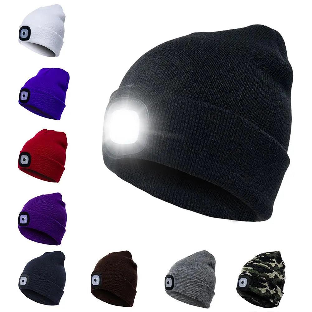 LED Knit Hat Button Cell Type Knitted Hat With Light Glowing Shop with Vanny