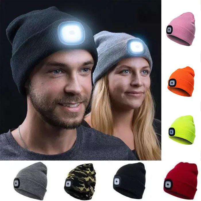 LED Knit Hat Button Cell Type Knitted Hat With Light Glowing Shop with Vanny