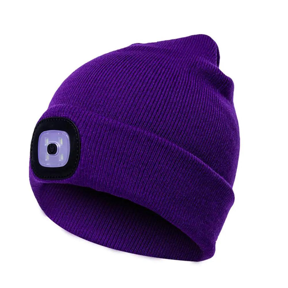 LED Knit Hat Button Cell Type Knitted Hat With Light Glowing Shop with Vanny