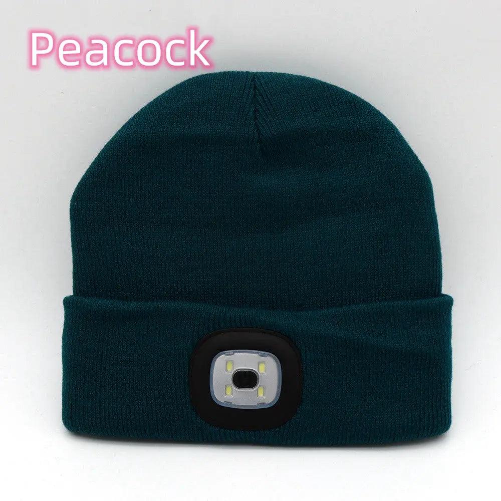 LED Knit Hat Button Cell Type Knitted Hat With Light Glowing Shop with Vanny