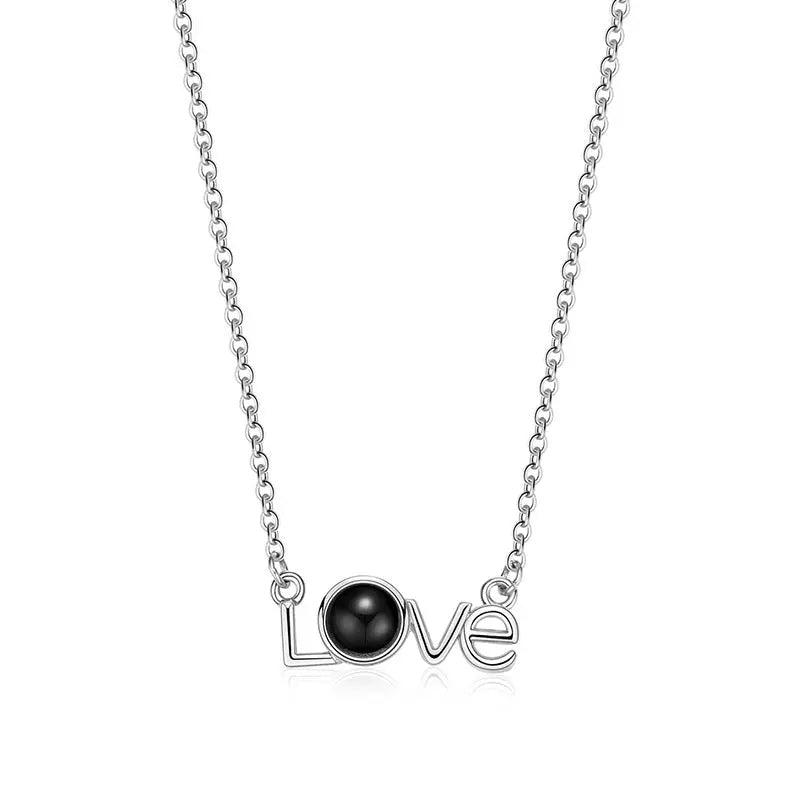 LOVE Shape Pendant Necklace Projection Net Red Jewelry cj