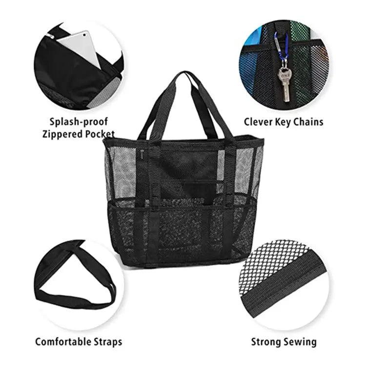 Large-capacity Mesh Portable Beach Bag cj