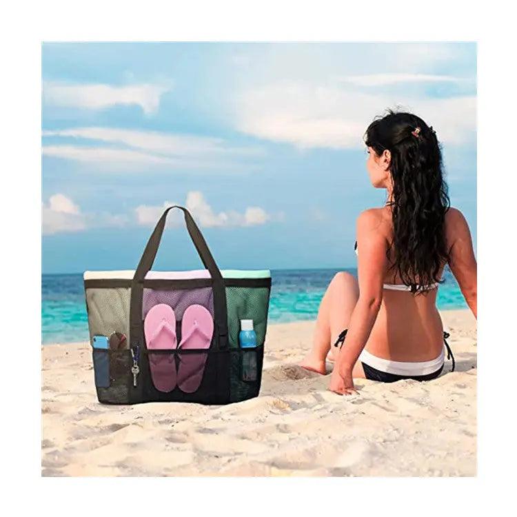 Large-capacity Mesh Portable Beach Bag cj