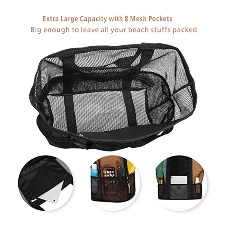 Large-capacity Mesh Portable Beach Bag cj