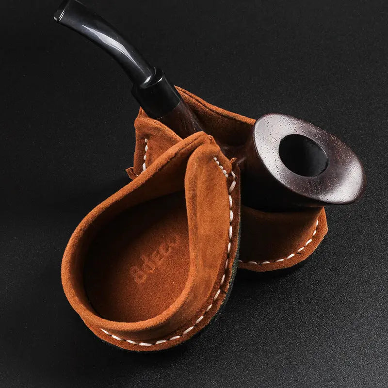 Leather Pipe Holder Portable Heather Root Pipe Tool Accessories cj