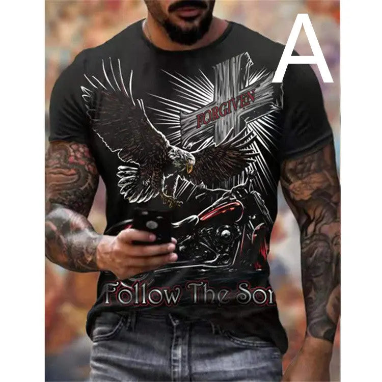 Man T-shirt Car Highway Motorcycle Hip Hop T-shirt cj