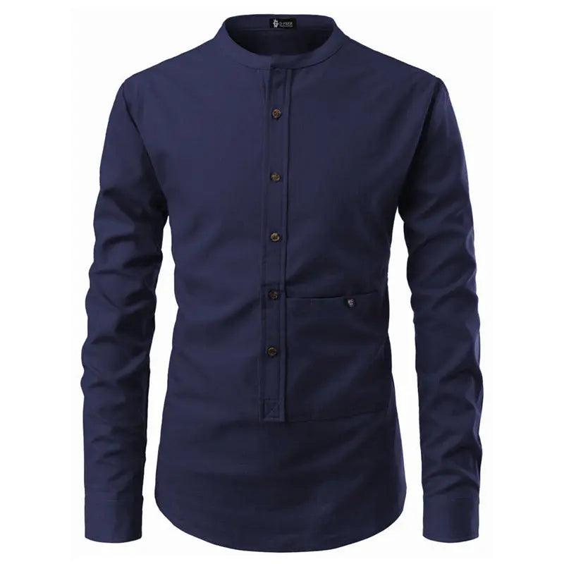 Men Shirts Korean Men Slim Long Sleeve Dress Shirt cj