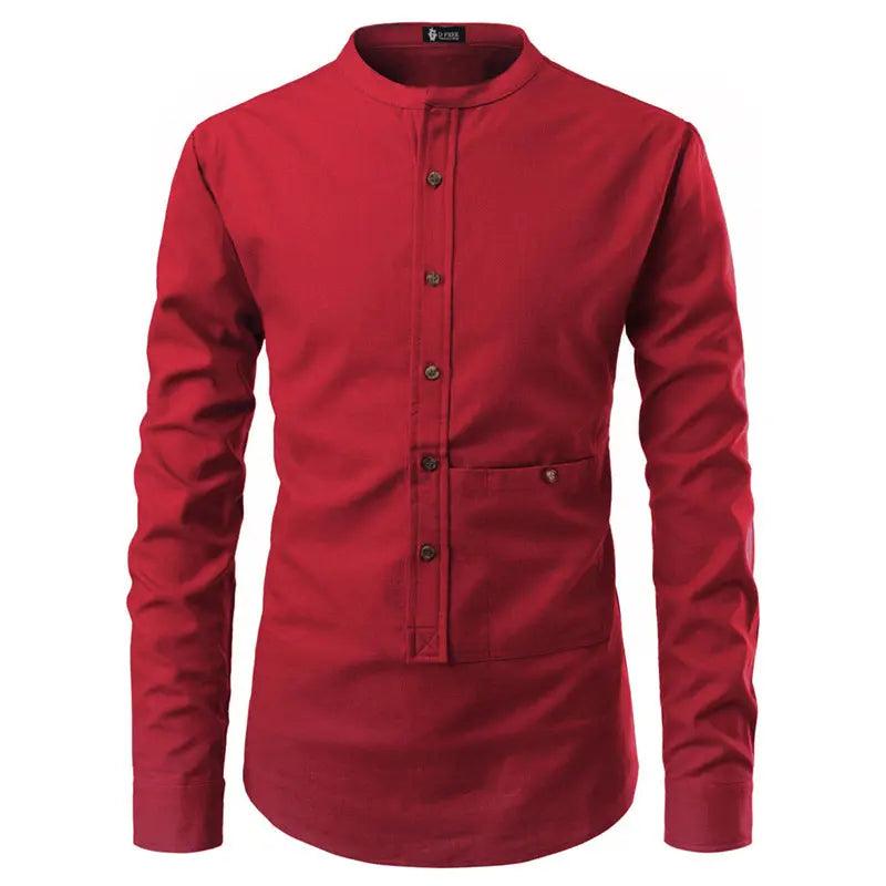 Men Shirts Korean Men Slim Long Sleeve Dress Shirt cj