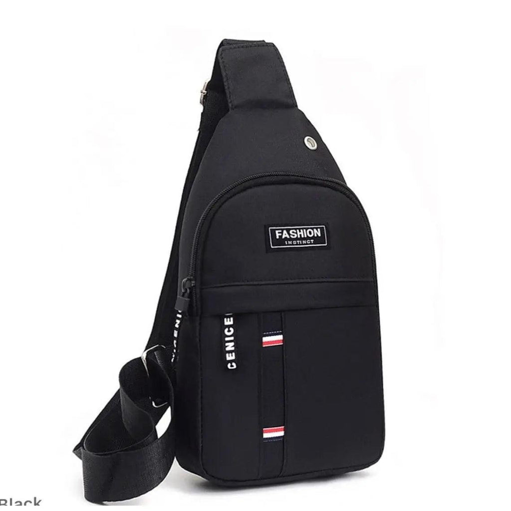 Men's Versatile Chest Bag - Elegantly Designed Black Sling Bag Shop with Vanny
