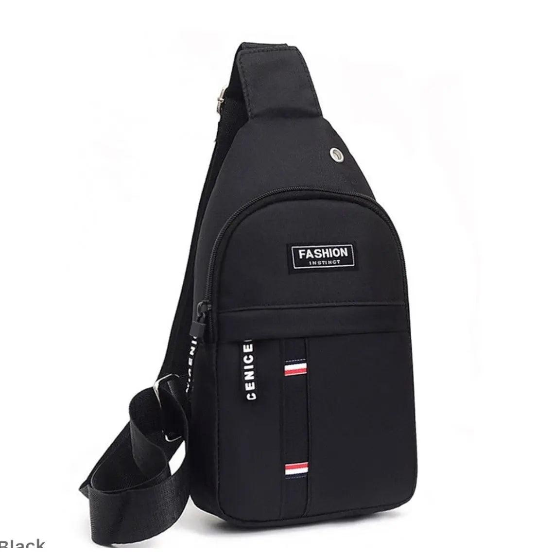Men's Versatile Chest Bag - Elegantly Designed Black Sling Bag Shop with Vanny