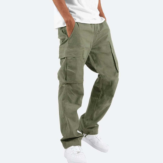 Men's Workwear Drawstring Multi-pocket Casual Pants cj