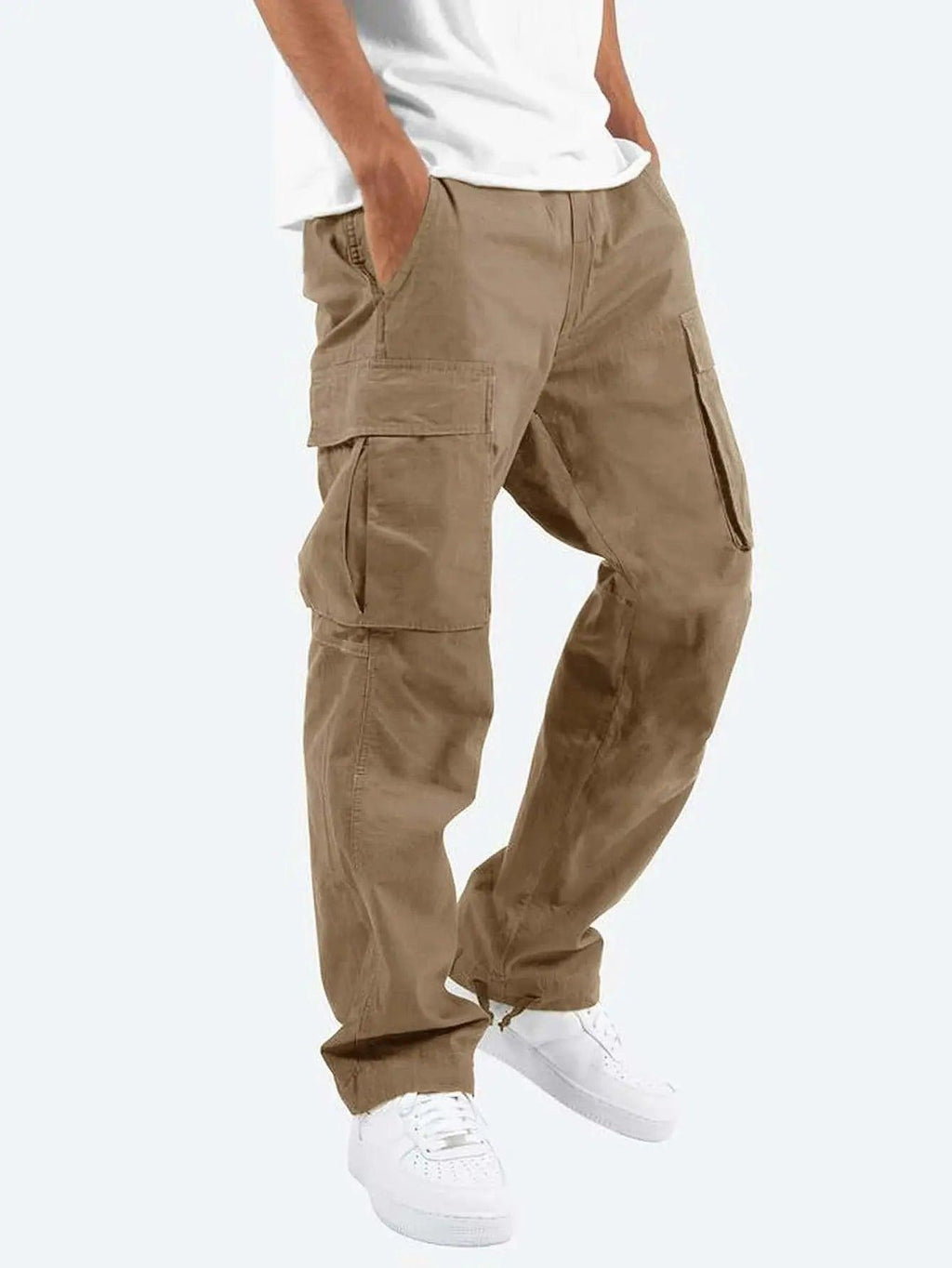 Men's Workwear Drawstring Multi-pocket Casual Pants cj