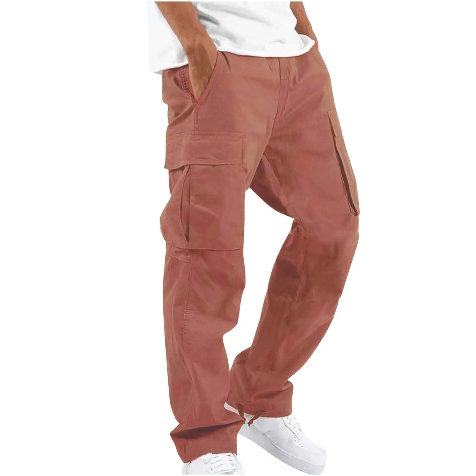 Men's Workwear Drawstring Multi-pocket Casual Pants cj