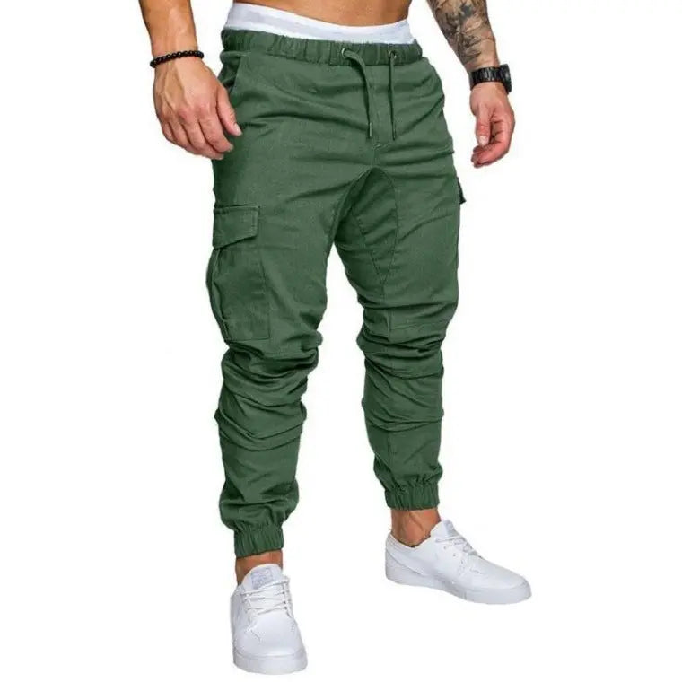 Men's Woven Fabric Casual Pants Drawstring Pants cj